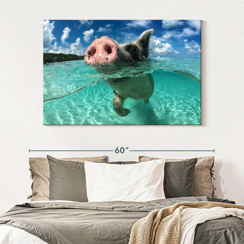 Brampt Swimming Pig, 34" H x 51" W