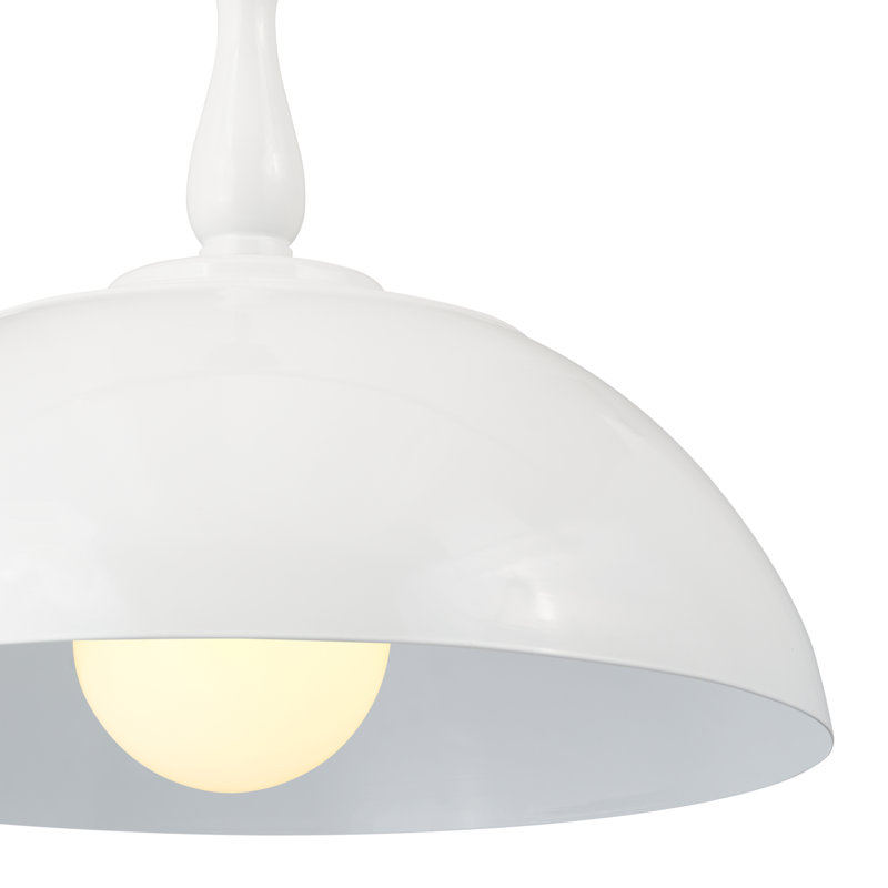 1 - Light Single Pendant, White, 16.25" H x 18" W x 18" D