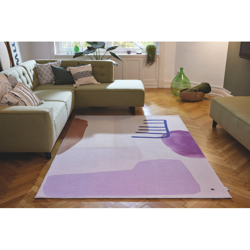 Flatweave Beige/Pink Rug, Rectangle 160 x 230cm