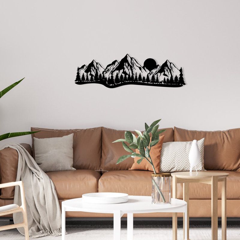 Stylish Decorative Metal Wall Accessory, Black, 26.8 x 8.3 inches | 100% Metal Construction, Thickness: 0.05 inches | Perfect for Home Decor, Office Spaces, and Modern Interiors, Durable and Elegant Design