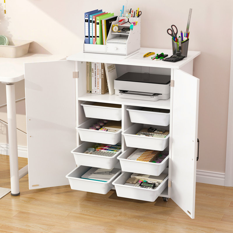 Armoire de rangement H 34 po x l 27 po avec tiroirs coulissants et roulettes verrouillables