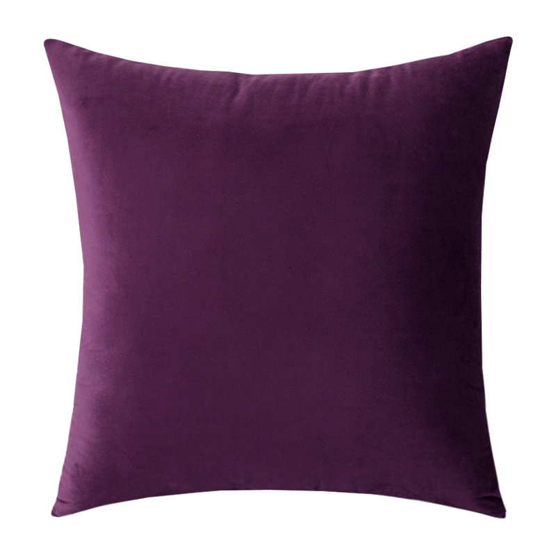 Housse et oreiller carré en velours, Mauve, 16 po x 16 po, Polyester