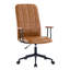 Ensemble de 2 chaises de bureau en similicuir brun antique-1382618670