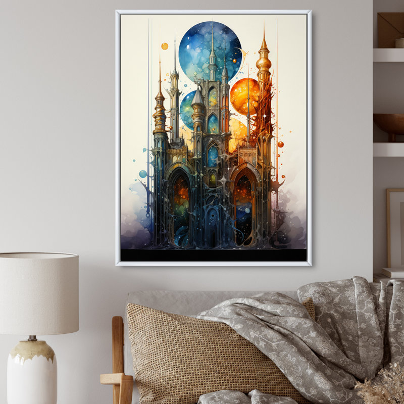 Art de piliers de l'Islam Punda, impression sur toile encadrée, H 20 po x l 12 po x P 1 po, Cadre flottant blanc