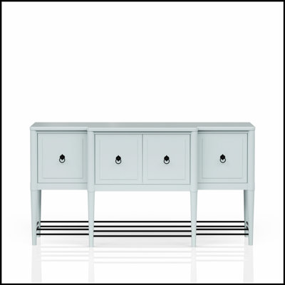 Élégant buffet Breakfront avec finition océan et beaucoup de rangement, parfait pour une organisation élégante dans n'importe quelle pièce.