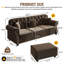 Canapé capitonné en velours 82,6 po Chesterfield-1630071709