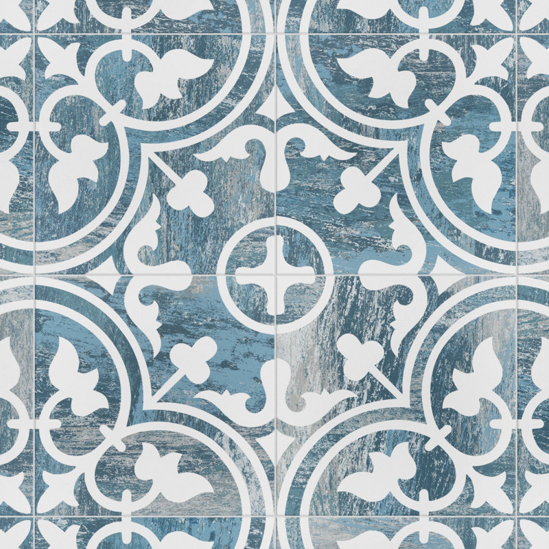 Carreau de porcelaine à motif de mur et de sol 10 po x 10 po Cassis Arte, Jour bleu