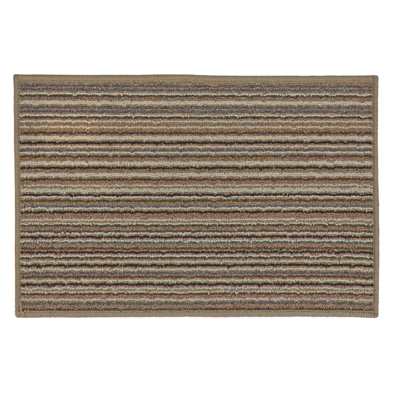 Non-Slip Striped Indoor Doormat, Beige, Rectangle W40 x L60 cm