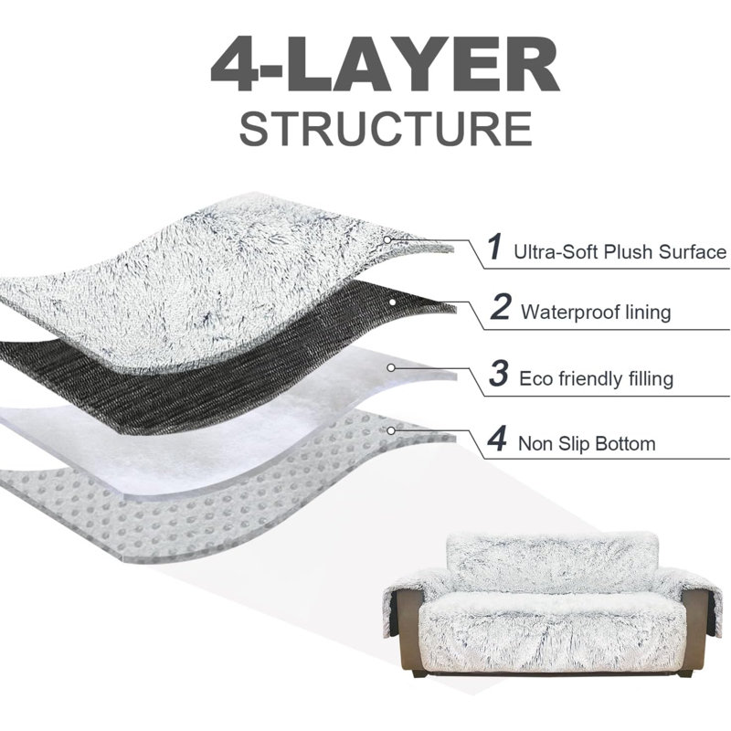 Housse pour canapé en polypropylène / oléfine, Polypropylène gris / oléfine, H 2 po x l 146 po x P 76 po