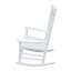 Fauteuil à bascule de véranda en bois massif blanc - Assise relaxante avec dossier à larges lattes pour un confort optimal. Montage facile, outils inclus. Poids maximal supporté : 113 kg. Fauteuil à bascule au design confortable avec siège et accoudoirs.