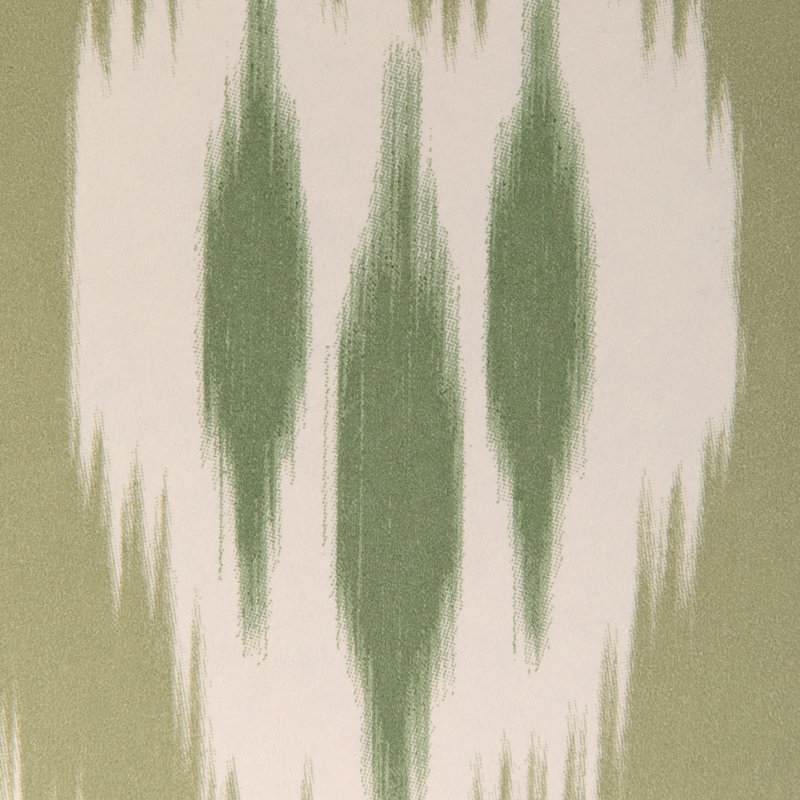 Clare Ikat Wood Pulp Blend Wallpaper Roll, Moss
