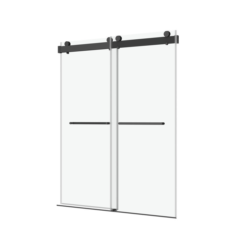 56 To 60 In. W X 76 In. H Double Sliding Frameless Soft-Close Shower Door With Premium 3/8 Inch (10Mm) Thick Tempered Glass