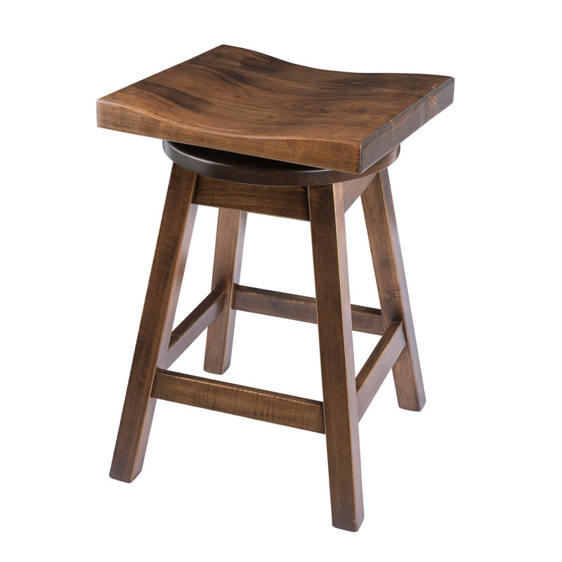 Tabouret de bar et de comptoir pivotant en bois massif Campton, Cappuccino, Tabouret de bar (assise de 30 po de hauteur)