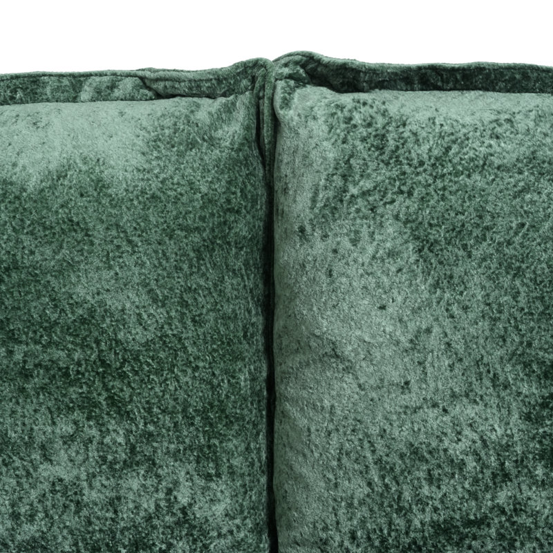 Canapé et chaise modulaire en velours réversible de 111,02 po de large Traci, 5 pièces, Velours vert