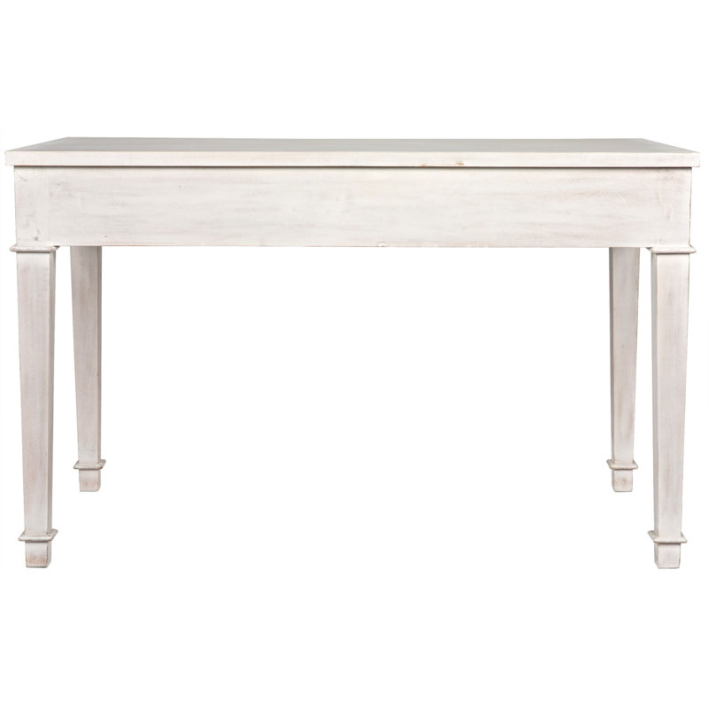 White Wash Solid Wood Writing Desk with Drawer