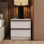 Shanquil Ripple Ridged 2 Drawer Bedside Table Nightstand Matt White