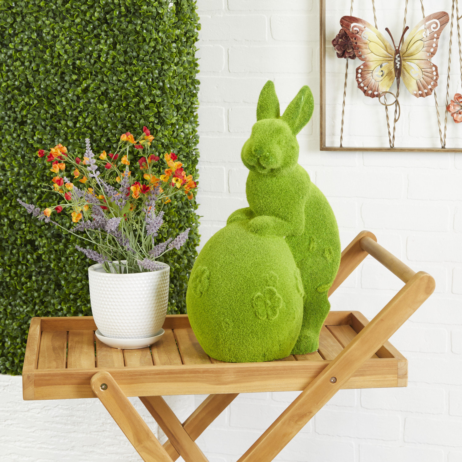 Trinx Cole And Grey Country Cottage MGO Rabbit Sculpture - Wayfair Canada
