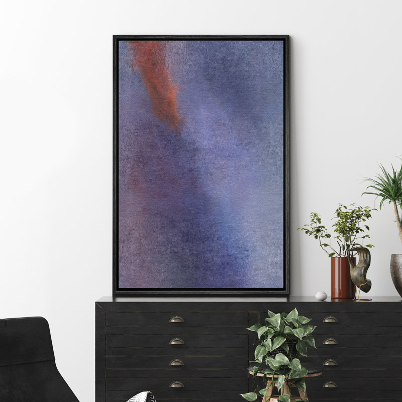 «Mauve et rouille», reproduction d'art sur toile encadrée, H 24 po x l 16 po x P 1,5 po, Cadre flottant noir
