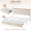Structure de lit plateforme tapissier avec tiroirs de rangement au pied de lit et station de charge USB-611429110