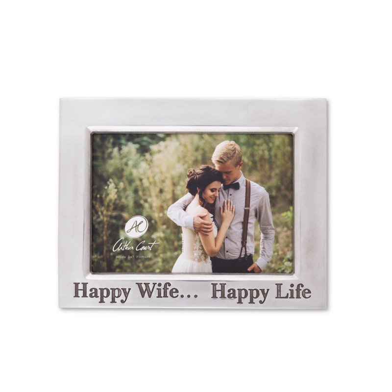 Classic Silver Tabletop Wedding Picture Frame, 9" x 7"