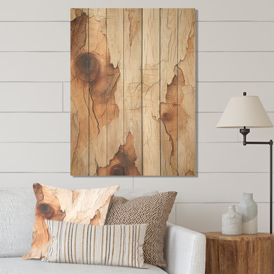 Brown Tree Bark Essence IV - Tree On Wood Print