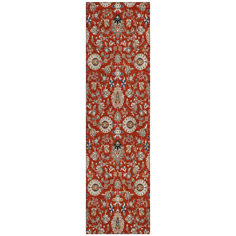 Machine Washable Indoor/Outdoor Husby ACN2192 Global Rug, Runner 2'3" x 7'6"