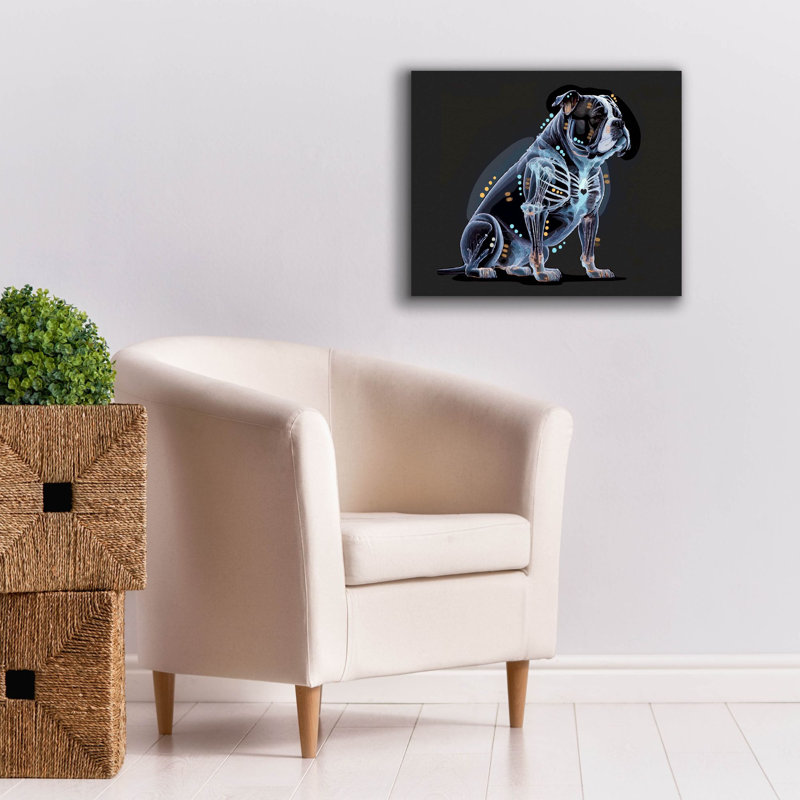Toile épique Graffiti «Xray Bulldog» par Dean Russo, 24 po x 20 po, H 20 po x l 24 po