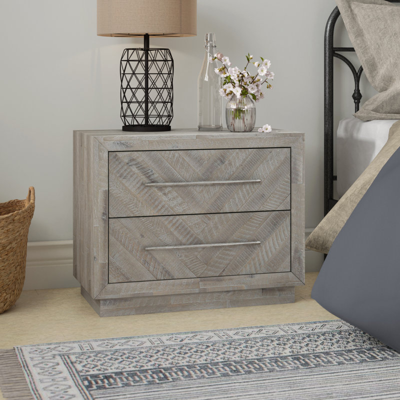 Kymar 30'' W 2-Drawer Nightstand in Rustic Latte