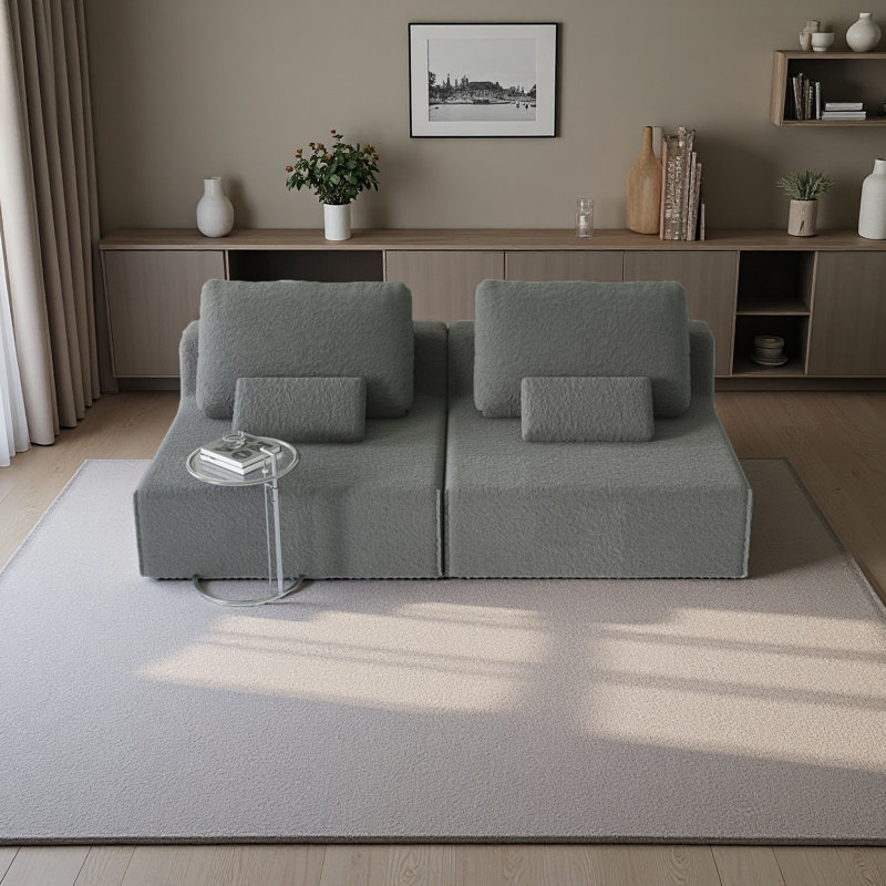 Luxury Modular Upholstered Sectional Sofa,  Convertible Compressed Couch, 2 Single Seats, Free Combination