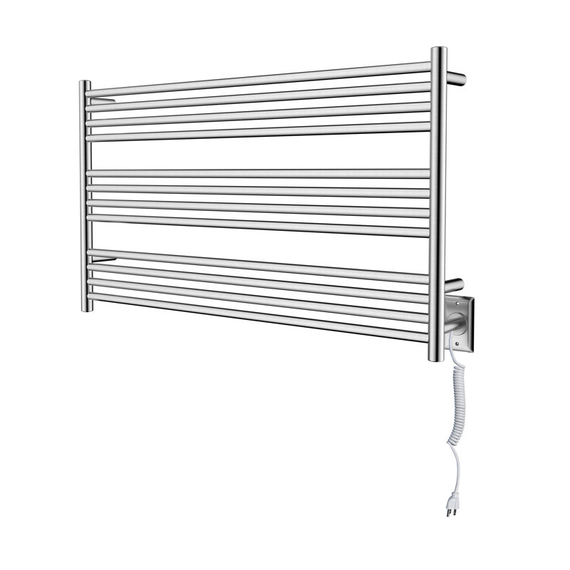Chauffe-serviettes électrique mural 12 barres, Acier inoxydable mat