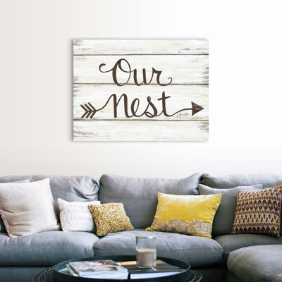 Reproduction d’art textuel sur toile, "our nest" par Annie LaPoint