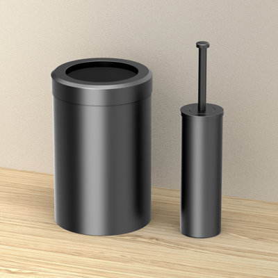 Round Wastebasket/Toilet Brush Holder Bundle
