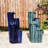 29.5"H 4-Tiered Cobalt Blue Wavy Texture Outdoor Ceramic Fountain With Pump And LED Light (KD)-1851690522