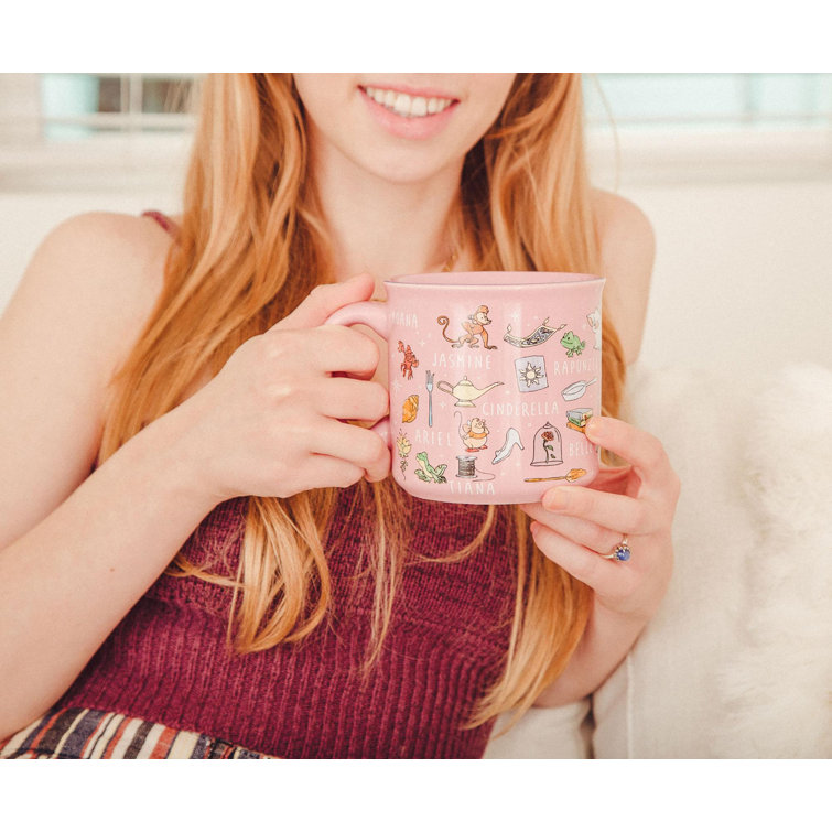 Silver Buffalo Disney Princess I Woke Up Like This Ceramic Camper Mug |  Holds 20 Ounces