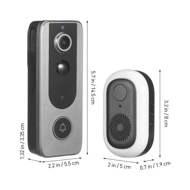 Système d'intercom vidéo sans fil avec sonnette vidéo, caméra sonnette vidéo Wifi 1 080P - vision nocturne