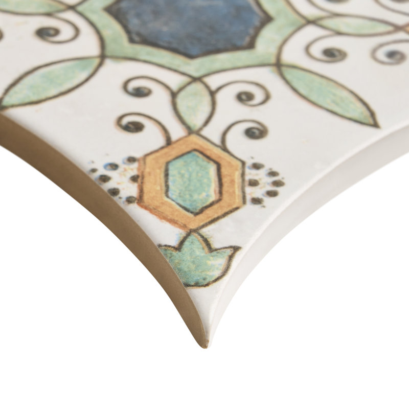 Raval 3x8 Petal and Kite Matte Terracotta Look Porcelain Floor and Wall Tile, Peach