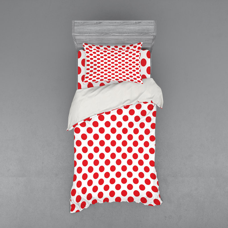 Modern & Contemporary Polyester Dots Duvet Cover, Twin XL Duvet Cover + 2 Additional Pieces