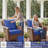 Outdoor Chair Cushions 24 x 24  x 6  Inch, Outdoor Replacement Cushion Set of 3, Back & Seat Patio Cushions for Outdoor Furniture,  Weather Resistant Patio Chair Cushions with Removable Cover and Straps, Navy Blue-484995054