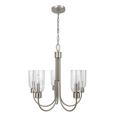Lustre en verre nervuré à 5 lumières Ribble Valley