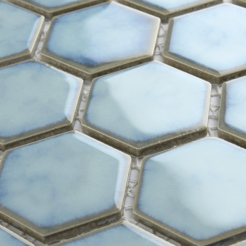 Hudson Due 2" x 2" Hex Porcelain Mosaic Wall & Floor Tile, Marine