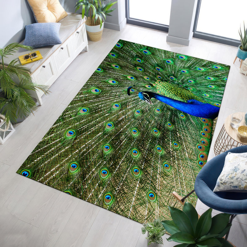 Soft Pile Printed Rug with Elegant Abstract Design Ideal for Transforming Your Living Room into a Modern Artistic Space