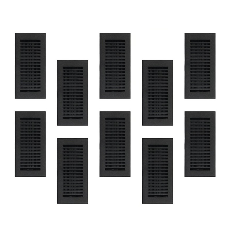 Paquet de 10 ouvertures de conduit 4 po x 10 po SLEEK (5-1 / 2 po x 11-3 / 4 po), Plancher sans trous de vis