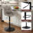 Modern Bar Stools Set Of 2, Spacious Ergonomic Double-layer Cushion Upholstered Swivel Bar Stools With Backrest, Adjustable For Kitchen Island-1962692533