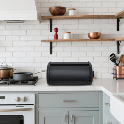 Boîte à pain en acier inoxydable avec couvercle, organisateur de rangement pour comptoir et garde-manger pour la cuisine, durable et résistant à la rouille
