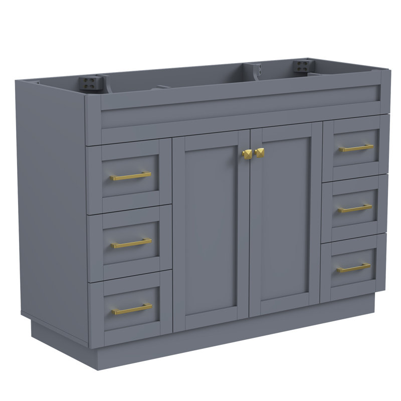 Meuble-lavabo rustique sans contreplaqué 48 po Rustic, Gris