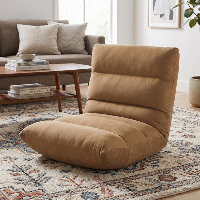 Chaise de plancher réglable avec 4 positions inclinables, coussin en mousse viscoélastique de 5,9 pouces, structure en acier, siège de canapé pliable pour jouer, lire, méditer et se détendre