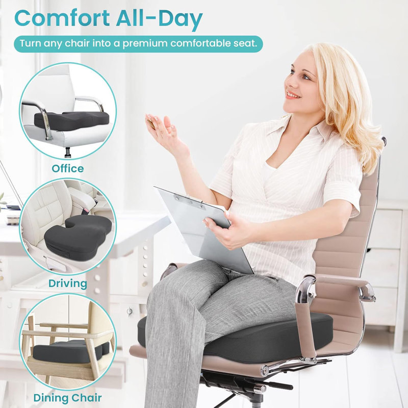 Coussin de siège de chaise de bureau RAINBEAN, Gris