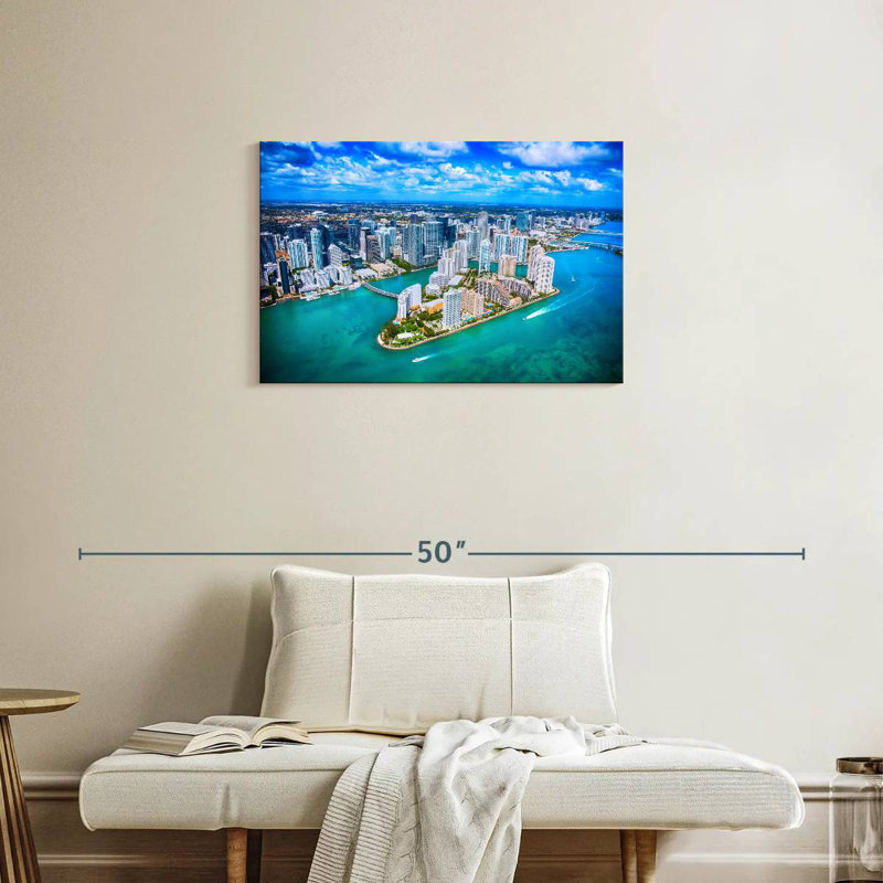 Sireci Miami Aerial View, 20" H x 30" W