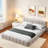 Upholstered Grounded Bed With Thick Fabric-1737280045-1737280044