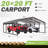20 Ft. W X 20 Ft. D Heavy Duty Carport with Galvanized Steel Roof